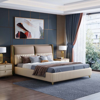 Bett 3 tlg. Schlafzimmer Set Design Modern Luxus Schlafzimmer Nachttisch
