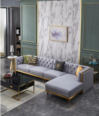 Ecksofa Sofa Couch Ledersofa Wohnlandschaft Luxus Moebel L Form