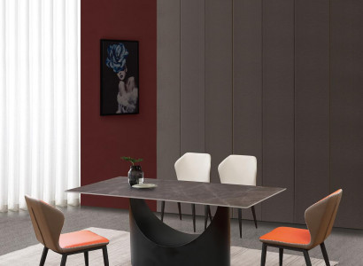 Design Ess Tisch 4 Stühle Set Garnitur Zimmer Gruppe 5 tlg. Tische Marmor