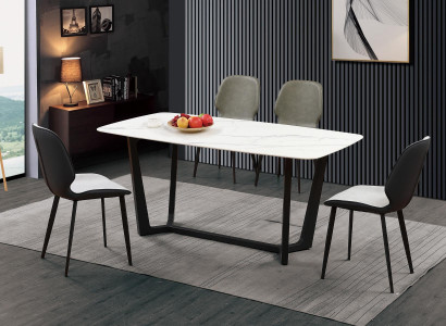 Säulen Tisch Luxus Tische Esszimmer Möbel Komplette Garnitur 5 tlg.