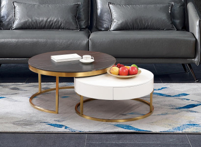 Set 2x Couchtisch Kaffeetisch Beistelltisch Deko Designer Wohnzimmertisch