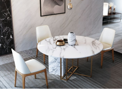 Design Esstisch Holz mit Edelstahl Elementen Deko Tische Esszimmer Möbel