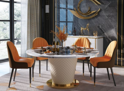 Designer Ess Zimmer Stuhl Set Tische Sessel 4x Stühle Tisch Garnitur