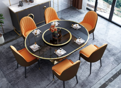 Designer Tisch Esszimmertisch Oval Glas Rund Tische Moderner Ausziehbarer