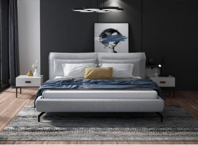 Italienische Designer Möbel Bett Doppel Schlazimmer 180x200cm Leder