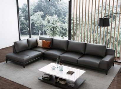Designer Ledersofa Ecksofa Polster Eck Couch Sitz Eck L Form Deko Garnitur