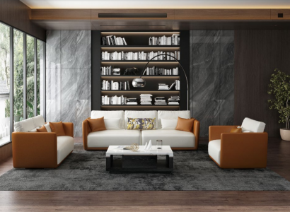 Luxus Möbel Sofagarnitur Couch Sofa Polster 3 2 1 Couchen Orange Leder