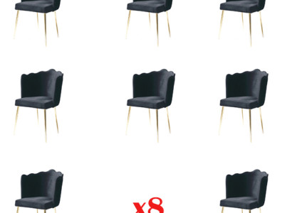 Gruppe Garnitur Set 8 Stühl Textil Stuhl Designer Polster Esszimmer