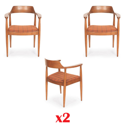 Sessel Set Garnitur 2x Polster Sitzer Klassische Sitz Polster Textil
