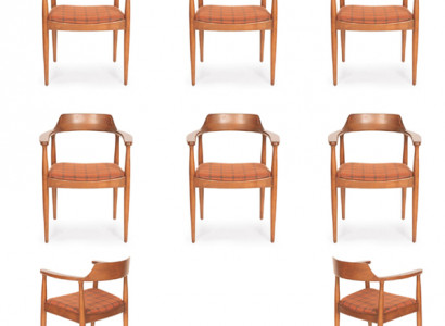 Set 6 Stühle Luxus Design Polster Massiv Holz Sitz Büro Esszimmer