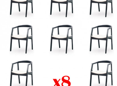 Design 8 Stühle Gruppe Esszimmer Garnitur Sessel Neu Set Polster Stuhl