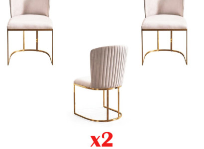 Italienischer Stil Set Design Lehn Stühle Polster Sessel Gruppe Garnitur
