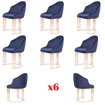 Stühle Set Gruppe Stühle Garnitur 6x Gruppen Sessel Stuhl Polster Hotel Textil