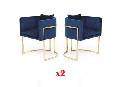 Stuhl 2x Ess Zimmer Stühle Sessel Edelstahl Design Möbel Metall Stahl