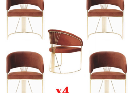 Gruppe Stoff Lehn Esszimmer Restaurant Lehnstuhl Stuhl 4x Stühle Set