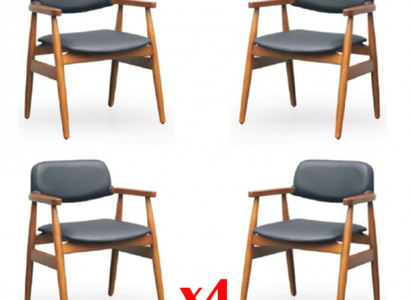 Set Stuhl Garnitur Polster Wohnzimmer Holz 4x Stühle EssZimmer Gruppe