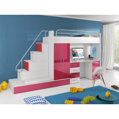 hochbetten etagenbett hochbett blau kinderzimmer betten etagen rosa bett neu