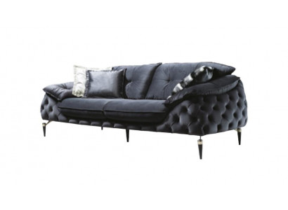Chesterfield Dreisitzer Couch Polster Sofas Textil Leder Sofa Couchen Möbel Neu
