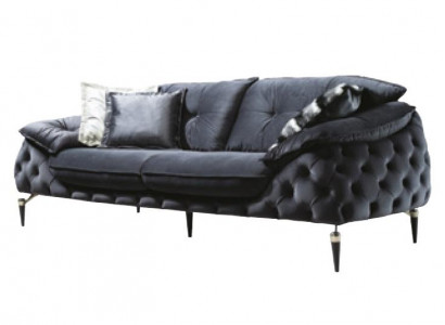 Chesterfield Dreisitzer Couch Polster Sofas Textil Leder Sofa Couchen Möbel Neu