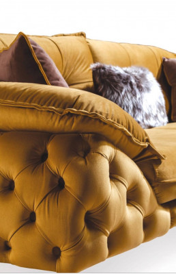 Chesterfield Dreisitzer Couch Polster Sofas Textil Leder Sofa Couchen Möbel Neu