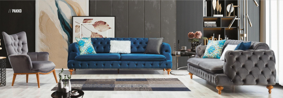 Luxus Chesterfield Couch Dreisitzer Schwarze Couchen Einrichtung