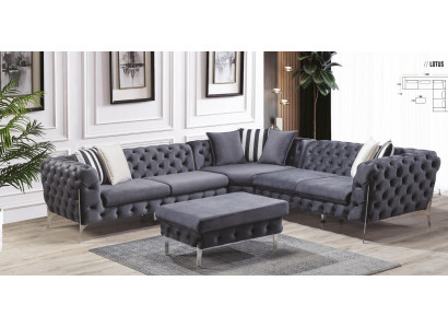 Hocker Blau Wohnzimmer Chesterfield Elegantes Mobel Italienischer Stil