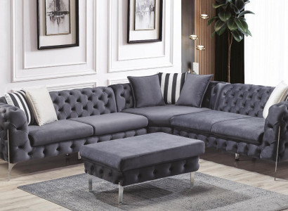 Hocker Blau Wohnzimmer Chesterfield Elegantes Mobel Italienischer Stil