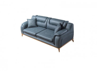 Sofa Blau 3 Sitzer Wohnzimmer Couch Design Chesterfield Italienischer Stil Möbel
