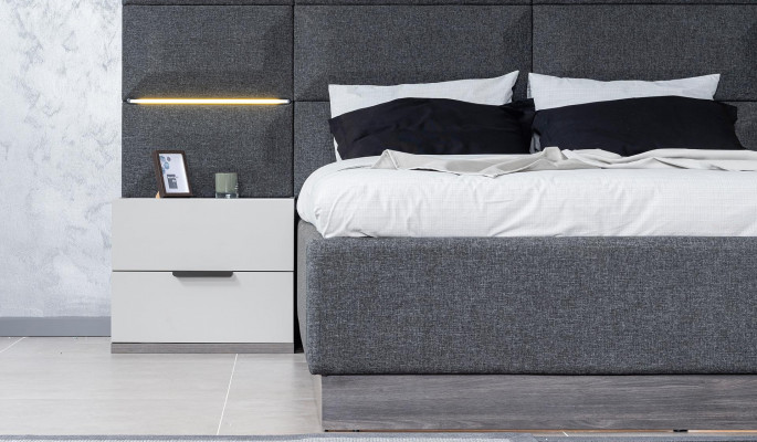 Schlafzimmer Bett Nachttische Kleiderschrank Kommode mit Spiegel Möbel Set 5tlg