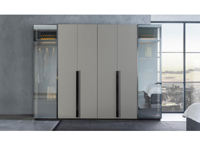 Eleganter Schlafzimmer Kleiderschrank Glasschrank Durchsichtige Fronten Schrank
