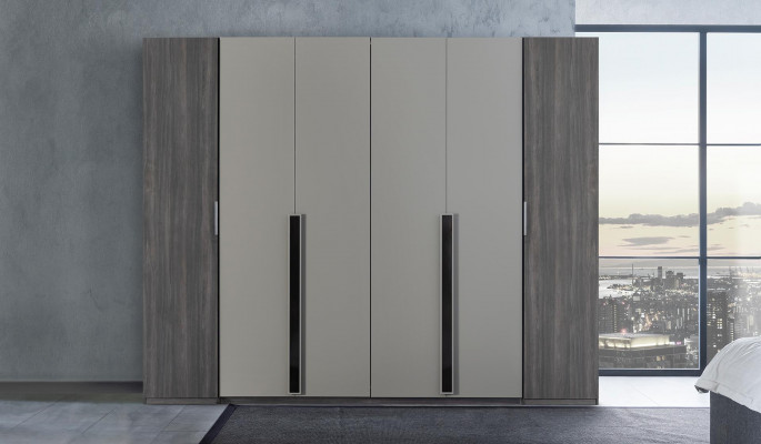 Schlafzimmer Bett Nachttisch Kleiderschrank Kommode mit Spiegel Möbel Set 5tlg