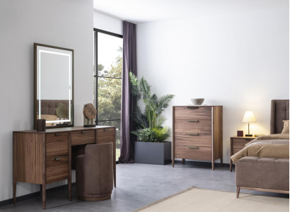 Schminktisch Set Konsole Spiegel material holz Schlafzimmer Möbel Design Hocker