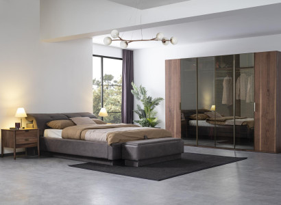 Schlafzimmer Set Möbel Bett 2x Nachttisch Kleiderschrank Möbel Komplett Set 4tlg