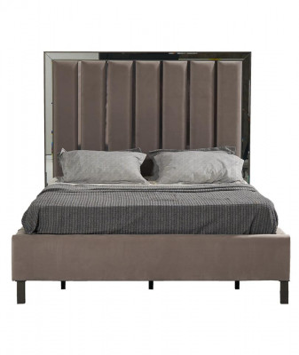 Betten Design Bett Polster Schlafzimmer Hotel Design Doppelbett Metall Taupe Neu