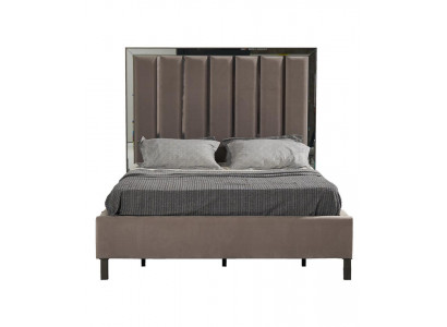 Betten Design Bett Polster Schlafzimmer Hotel Design Doppelbett Metall Taupe Neu