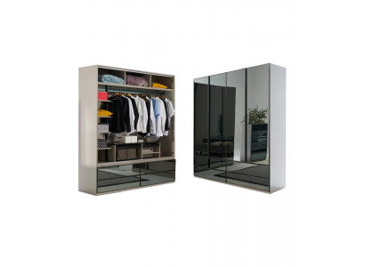 Kleiderschrank Schrank Glasschrank Schlafzimmer Holz moderne Schränke Möbel Neu