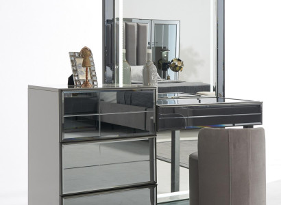 Schminktisch Set Konsole Schlafzimmer Möbel Design Hocker Luxus Tisch Holz 2tlg