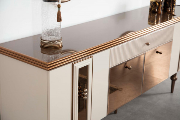 Sideboard Wohnzimmer Esszimmer Holz Metall Kommoden Beige