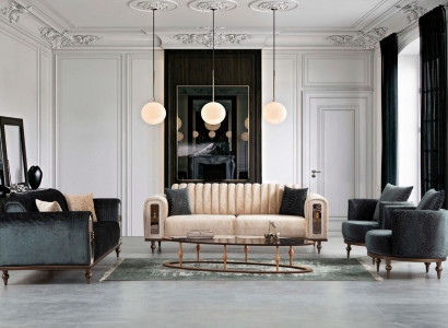Sofagarnitur Samt Stoff Couch Set Sofa Polster Möbel 4tlg. Garnituren