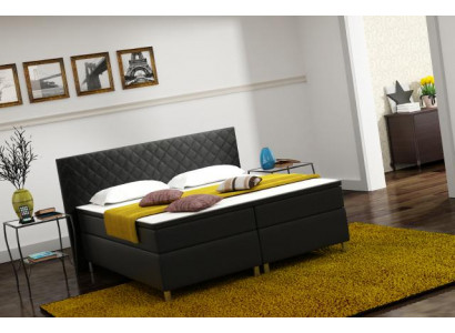 Boxspringbett Box Hotel Bett mit Visco & Matratze Lederbett Betten Doppelbett K3