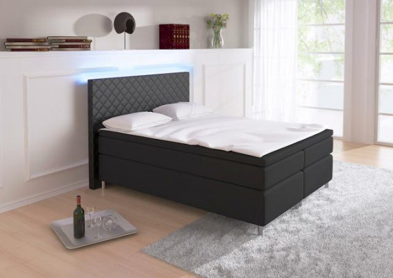 Boxspringbett Box Hotel Bett mit Visco & Matratze Lederbett Betten Doppelbett K3
