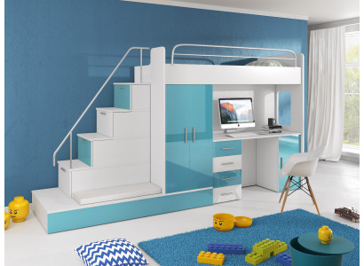 Doppelstockbett Etagenbett Bett Kleiderschrank Jugendzimmer Schrank Schreibtisch