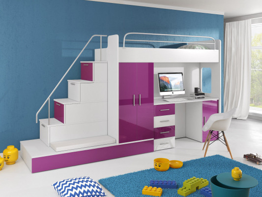 Doppelstockbett Etagenbett Bett Kleiderschrank Jugendzimmer Schrank Schreibtisch