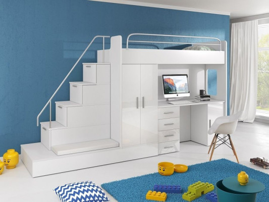 Doppelstockbett Etagenbett Bett Kleiderschrank Jugendzimmer Schrank Schreibtisch