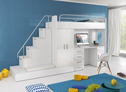 Jugendzimmer Doppelstockbett Etagenbett Kleiderschrank Schreibtisch RAJ 5