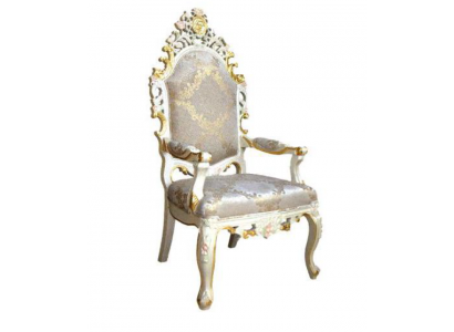 Stuhl Thron Sessel Set Esszimmer Holz Designer Antik Stil Barock Rokoko