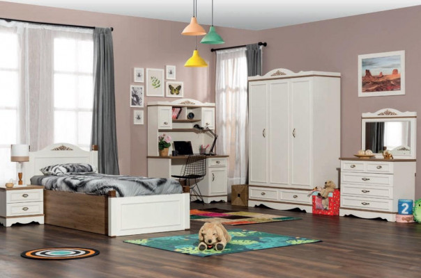 Schreibtisch Weiß Kinderzimmer Jugendzimmer Luxus Design Tische Modern Neu