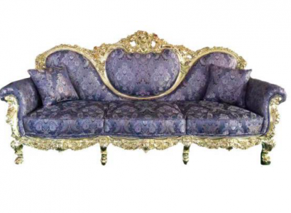 Thron Sofa Queen Polster Samt 3 Sitzer Antik Stil Sessel Lounge Chesterfield