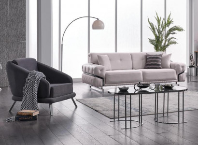 Wohnzimmer Sofagarnitur Dreisitzer Sessel Luxus Couch Set 3+1 Sitzer