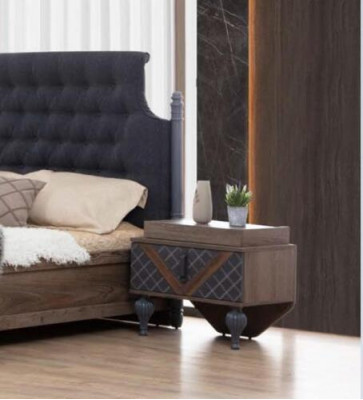 Bett Nachttisch Kommode mit Spiegel Schlafzimmer 4 tlg. Set Chesterfield